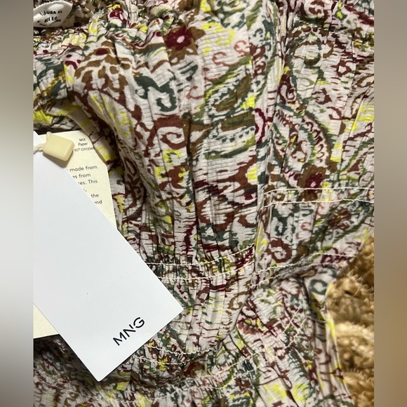 MANGO Women Patterned Cami With Ruffle, Multicolored, Size XL, NWT - Picture 5 of 12